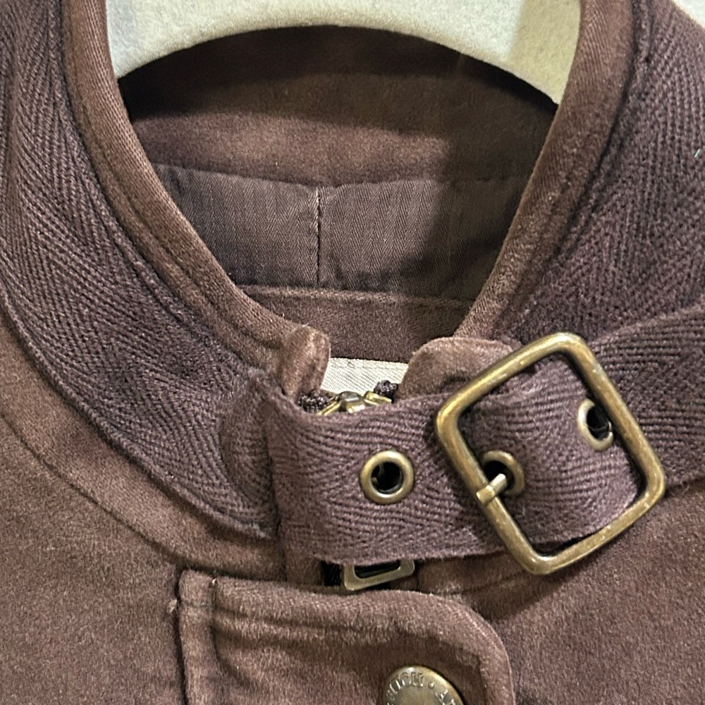 Vintage Abercrombie &Finch  Chocolate Brown Military  Moto Style Jacket Size - Picture 15 of 17